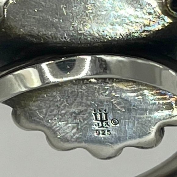 James Avery Retired Design Large Oval Turquoise Santorini Silver Ring - Picture 7 of 16